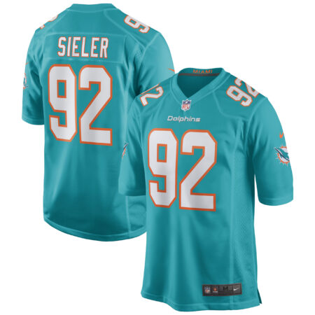 Zach Sieler Miami Dolphins Game Jersey - Aqua