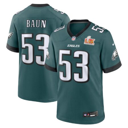 Zack Baun Philadelphia Eagles Super Bowl LIX Game Player Jersey - Midnight Green