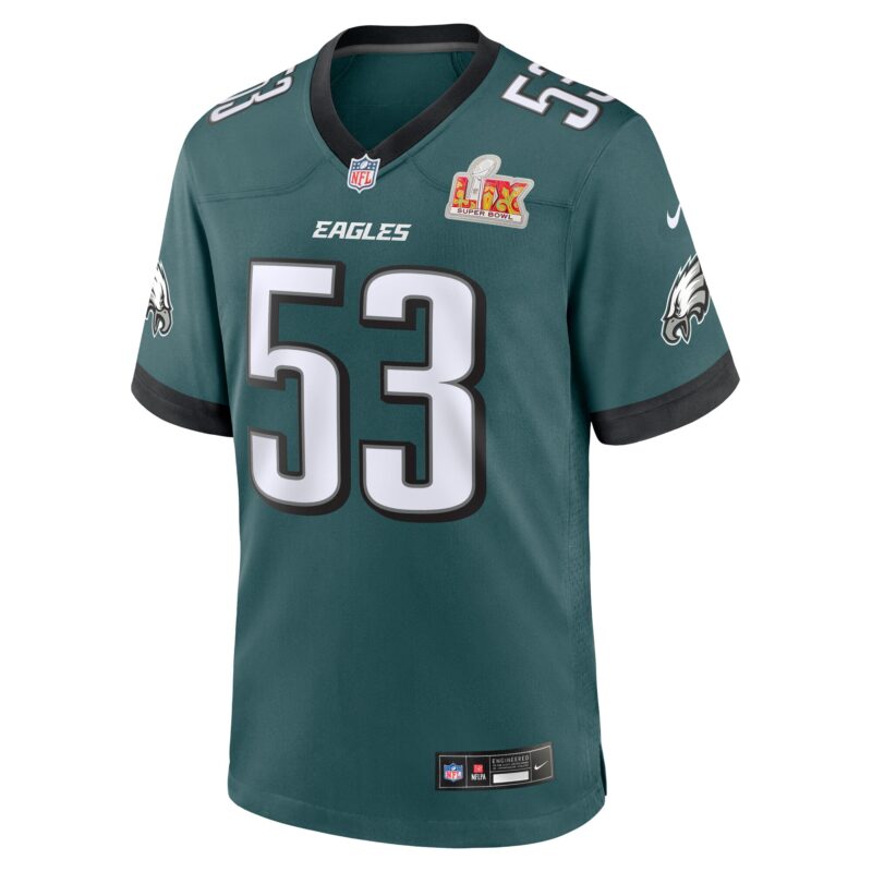 Zack Baun Philadelphia Eagles Super Bowl LIX Game Player Jersey - Midnight Green - Image 2