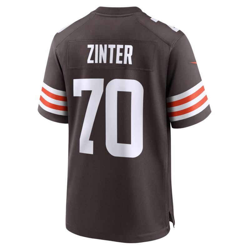 Zak Zinter Cleveland Browns Team Game Jersey - Brown - Image 3