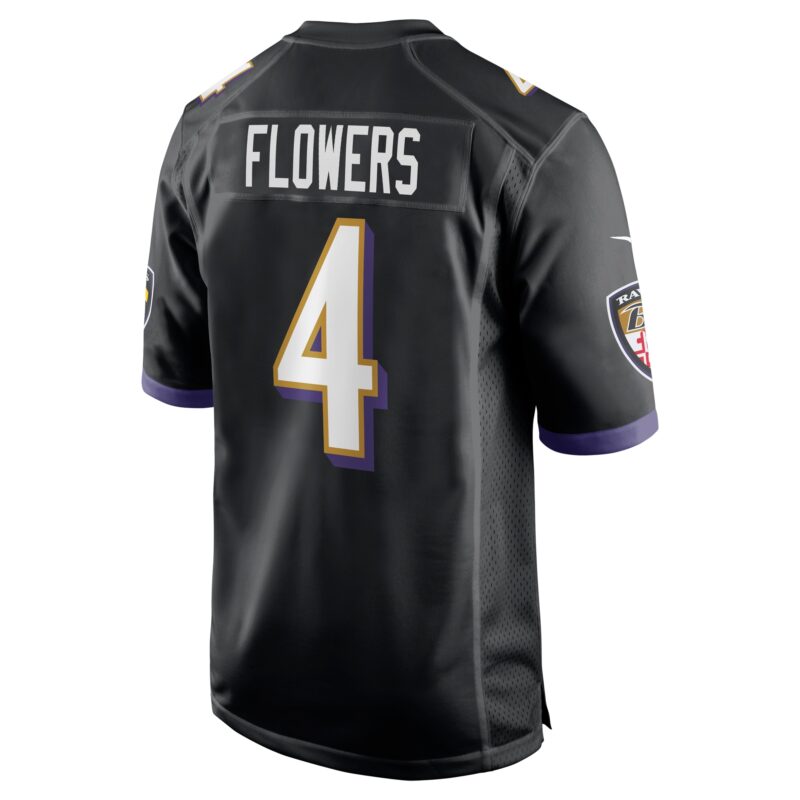 Zay Flowers Baltimore Ravens Team Game Jersey - Black - Image 3