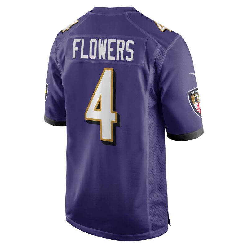 Zay Flowers Baltimore Ravens Game Jersey - Purple - Image 3