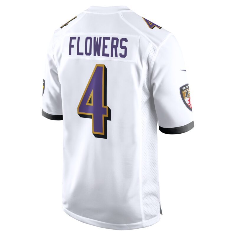 Zay Flowers Baltimore Ravens Game Jersey - White - Image 3