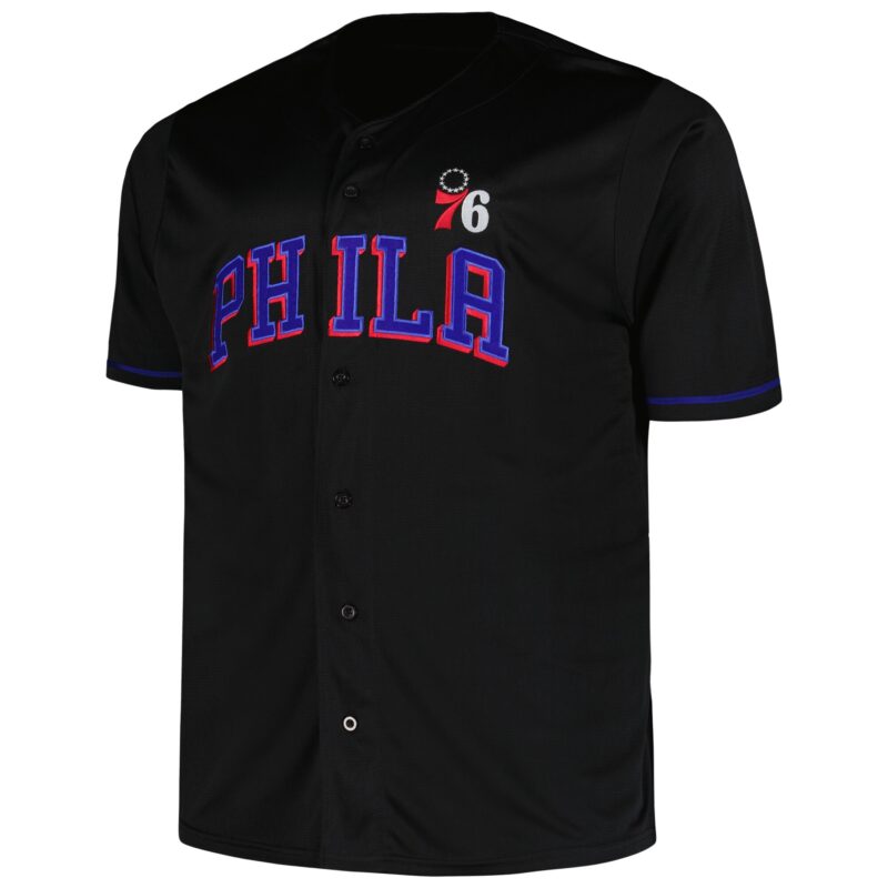 Philadelphia 76ers Profile Big & Tall Pop Jersey - Black - Image 2