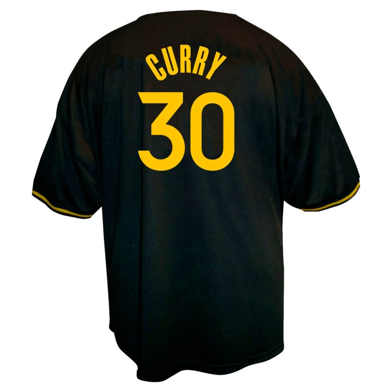 Stephen Curry Golden State Warriors Profile Big & Tall Name & Number Button-Up Jersey - Black - Image 3