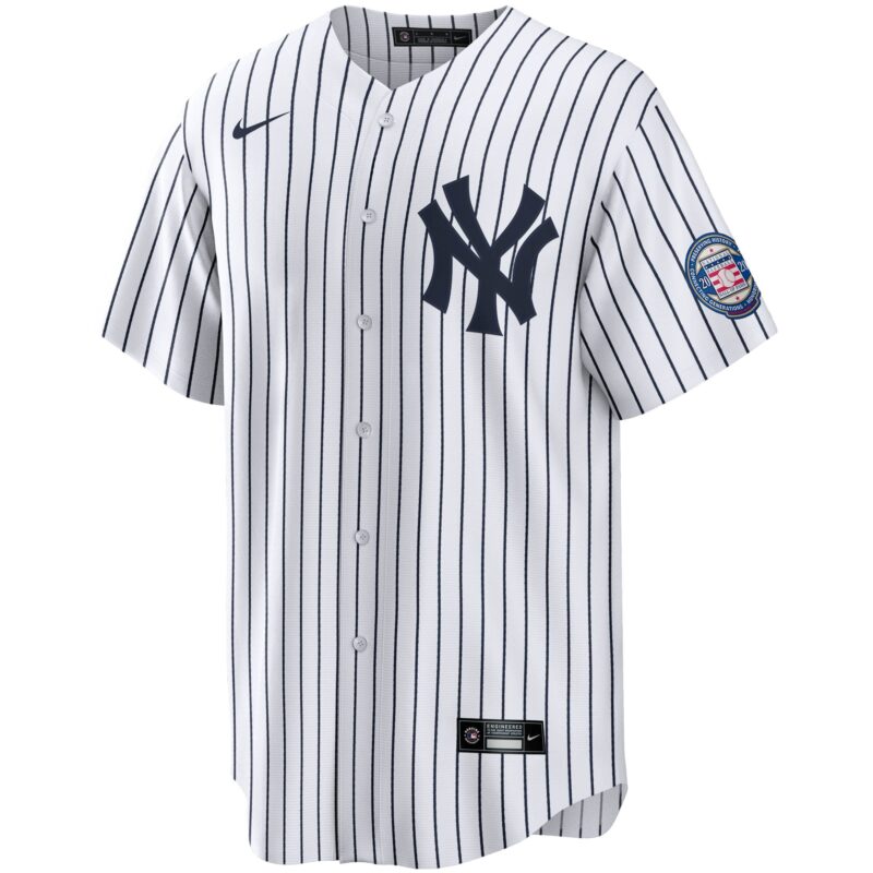 Derek Jeter New York Yankees 2020 Hall of Fame Induction Home Player Name Jersey - White/Navy - Image 2