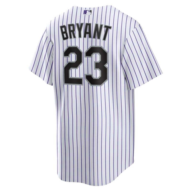 Kris Bryant Colorado Rockies Player Jersey - White/Purple - Image 3