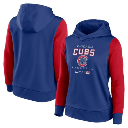 Chicago Cubs Women's Collection Pullover Hoodie - Royal/Red
