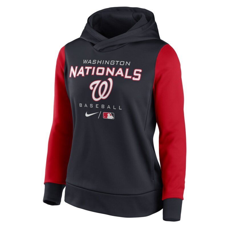 Washington Nationals Women's Collection Pullover Hoodie - Navy/Red - Image 2