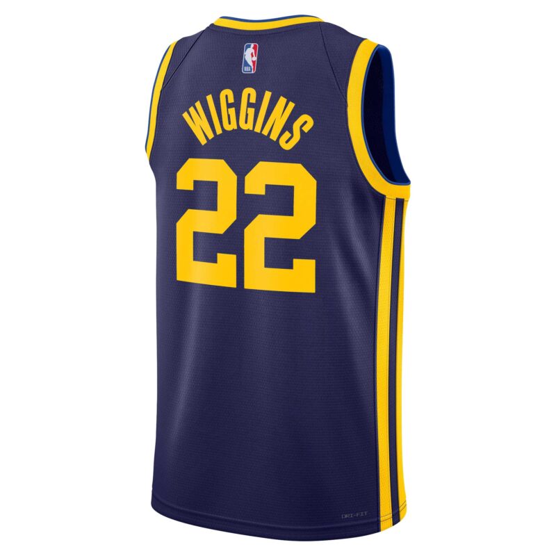 Andrew Wiggins Golden State Warriors Brand Unisex Swingman Jersey - Statement Edition - Navy - Image 3
