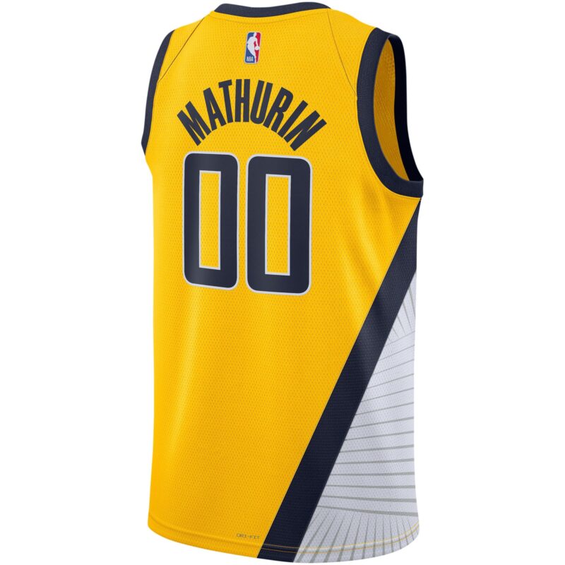 Bennedict Mathurin Indiana Pacers Brand Unisex Swingman Jersey - Statement Edition - Gold - Image 3