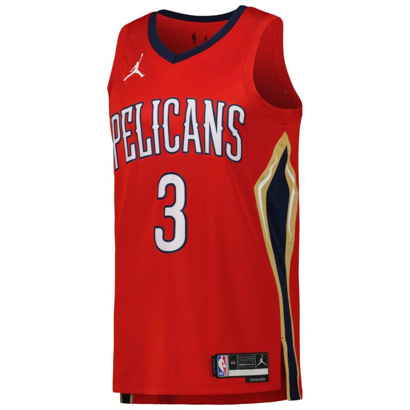 CJ McCollum New Orleans Pelicans Brand Unisex Swingman Jersey - Statement Edition - Red - Image 2