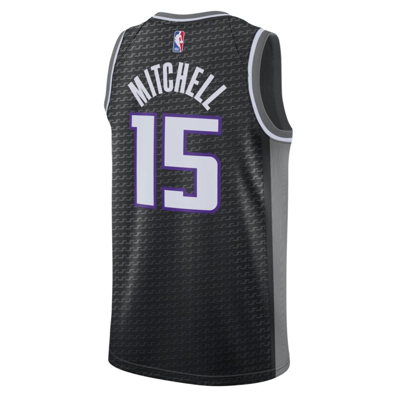 Davion Mitchell Sacramento Kings Brand Unisex Swingman Jersey - Statement Edition - Black - Image 3