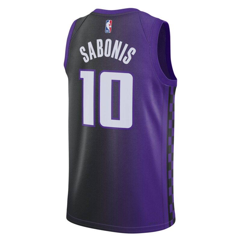Domantas Sabonis Sacramento Kings Brand Unisex Swingman Jersey - Statement Edition - Purple - Image 3