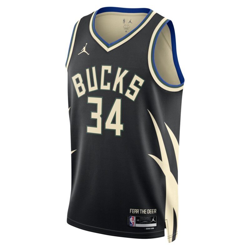 Giannis Antetokounmpo Milwaukee Bucks Brand Unisex Swingman Jersey - Statement Edition - Black - Image 2