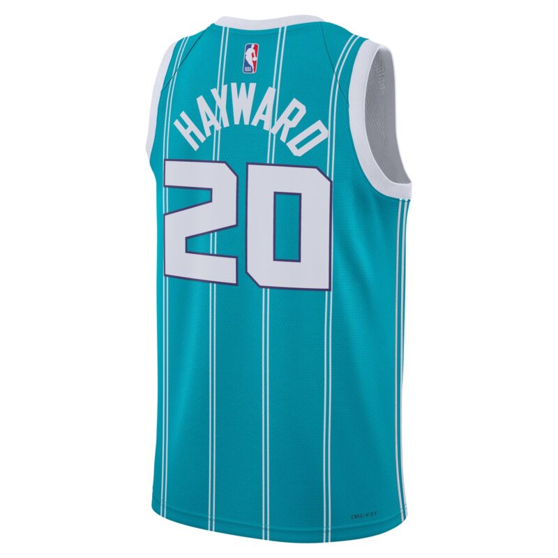 Gordon Hayward Charlotte Hornets Brand Unisex Swingman Jersey - Icon Edition - Teal - Image 3