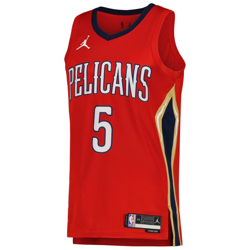 Herbert Jones New Orleans Pelicans Brand Unisex Swingman Jersey - Statement Edition - Red - Image 2