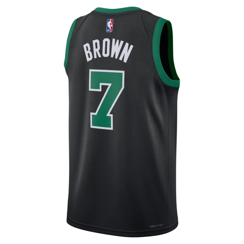 Jaylen Brown Boston Celtics Brand Unisex Swingman Jersey - Statement Edition - Black - Image 3