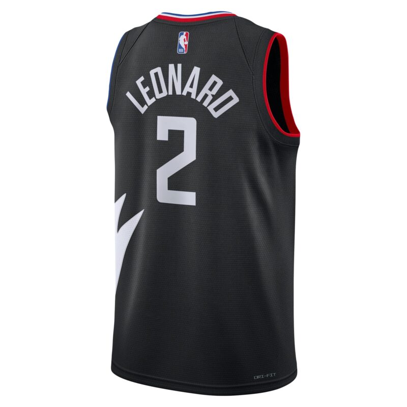 Kawhi Leonard LA Clippers Brand Unisex Swingman Jersey - Statement Edition - Black - Image 3