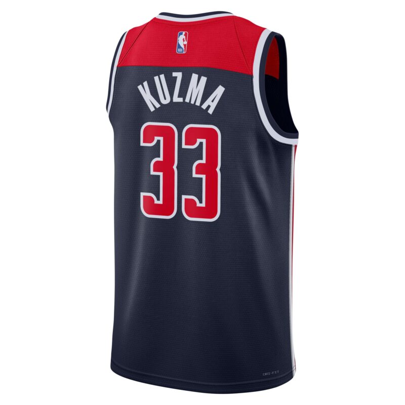 Kyle Kuzma Washington Wizards Brand Unisex Swingman Jersey - Statement Edition - Navy - Image 3