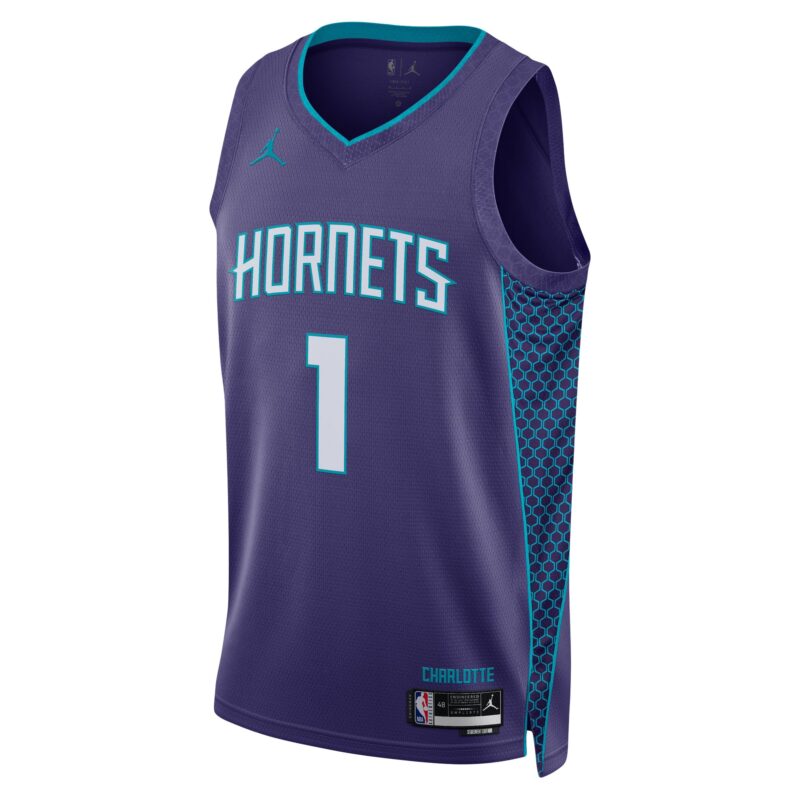 LaMelo Ball Charlotte Hornets Brand Unisex Swingman Jersey - Statement Edition - Purple - Image 2