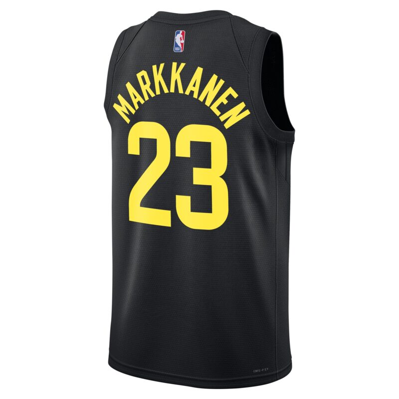 Lauri Markkanen Utah Jazz Brand Unisex Swingman Player Jersey - Statement Edition - Black - Image 3