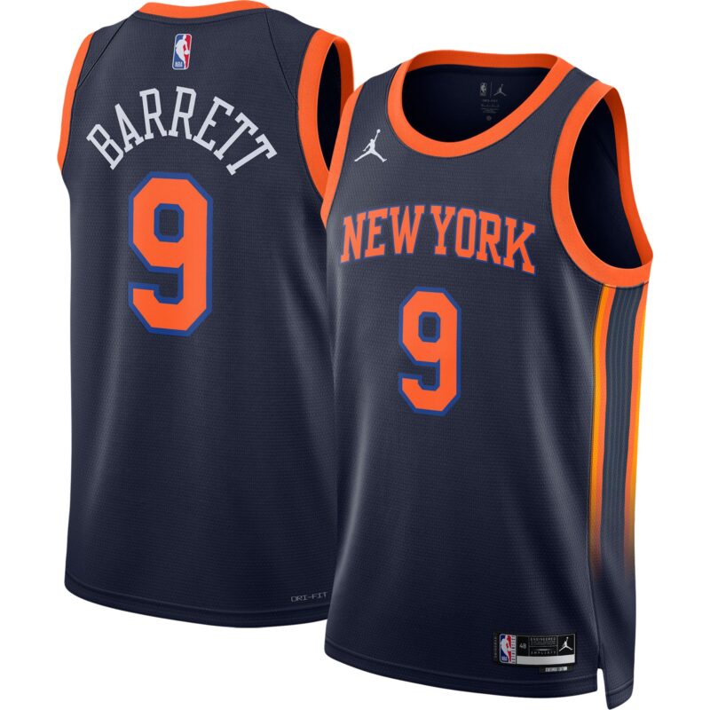 RJ Barrett New York Knicks Brand Unisex Swingman Jersey - Statement Edition - Navy