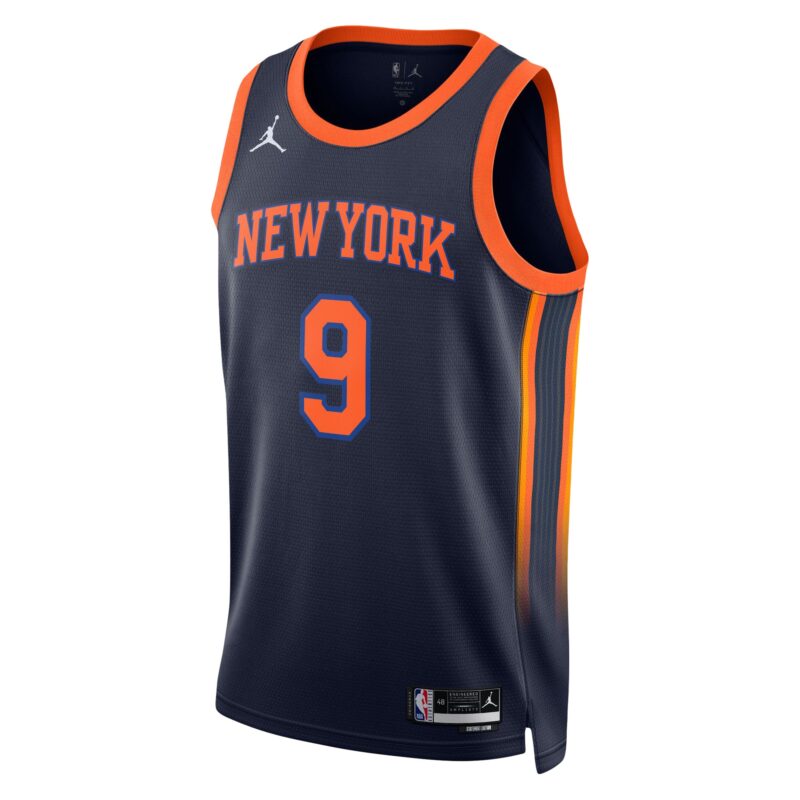 RJ Barrett New York Knicks Brand Unisex Swingman Jersey - Statement Edition - Navy - Image 2