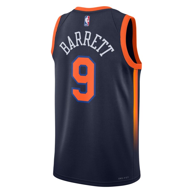 RJ Barrett New York Knicks Brand Unisex Swingman Jersey - Statement Edition - Navy - Image 3
