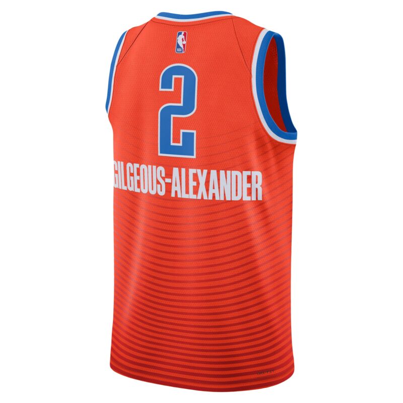 Shai Gilgeous-Alexander Oklahoma City Thunder Brand Unisex Swingman Jersey - Statement Edition - Orange - Image 3