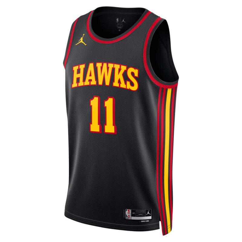 Trae Young Atlanta Hawks Brand Unisex Swingman Jersey - Statement Edition - Black - Image 2