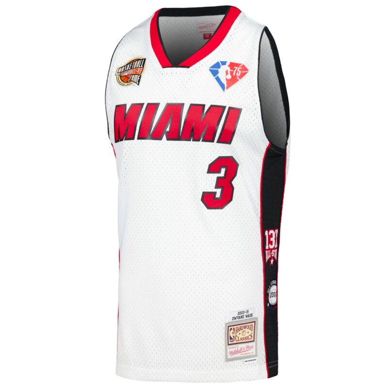 Dwyane Wade Miami Heat Mitchell & Ness Unisex Hall of Fame Class of 2023 Throwback Swingman Jersey - White - Image 2