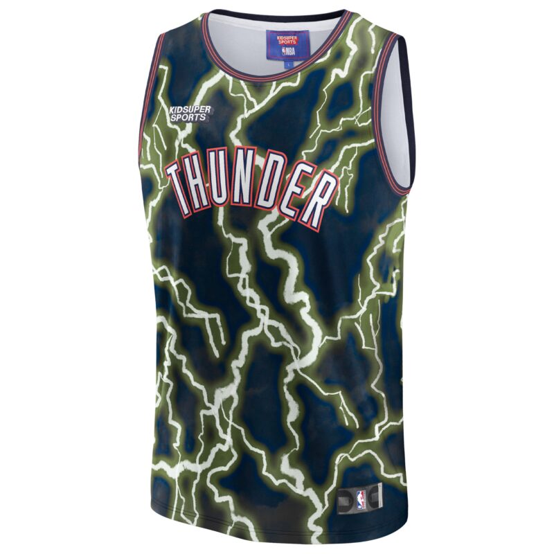 Oklahoma City Thunder Basketball & KidSuper Studios by Unisex Hometown Jersey - Black - Image 2