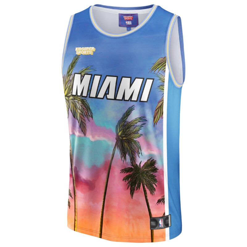 Miami Heat Basketball & KidSuper Studios by Unisex Hometown Jersey - Blue - Image 2