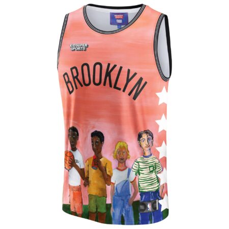 Brooklyn Nets Basketball & KidSuper Studios by Unisex Hometown Jersey - Coral