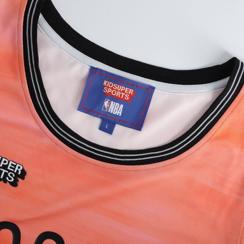 Brooklyn Nets Basketball & KidSuper Studios by Unisex Hometown Jersey - Coral - Image 3