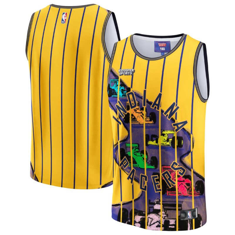 Indiana Pacers Basketball & KidSuper Studios by Unisex Hometown Jersey - Gold
