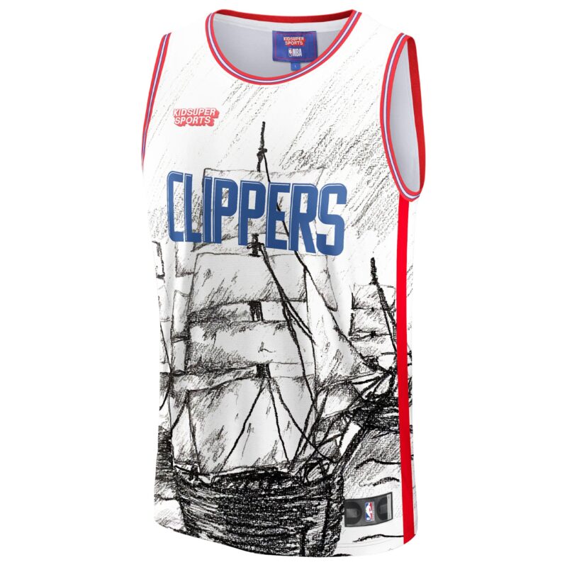 LA Clippers Basketball & KidSuper Studios by Unisex Hometown Jersey - Gray - Image 2