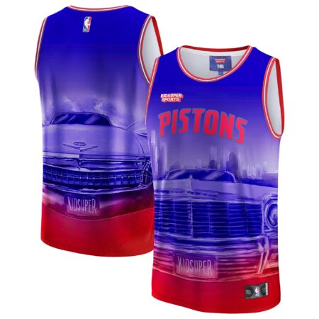 Detroit Pistons Basketball & KidSuper Studios by Unisex Hometown Jersey - Red
