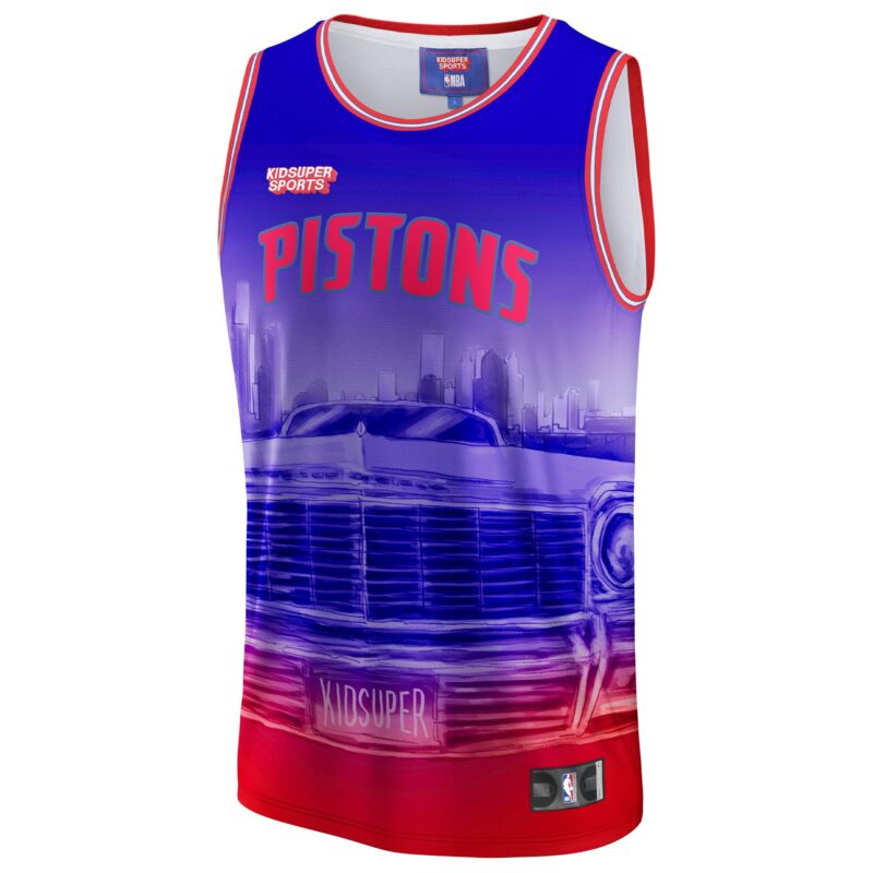 Detroit Pistons Basketball & KidSuper Studios by Unisex Hometown Jersey - Red - Image 2