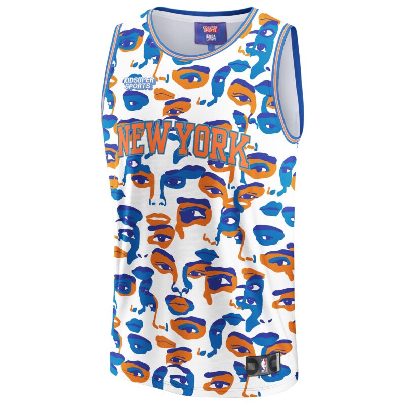 New York Knicks Basketball & KidSuper Studios by Unisex Hometown Jersey - White - Image 2
