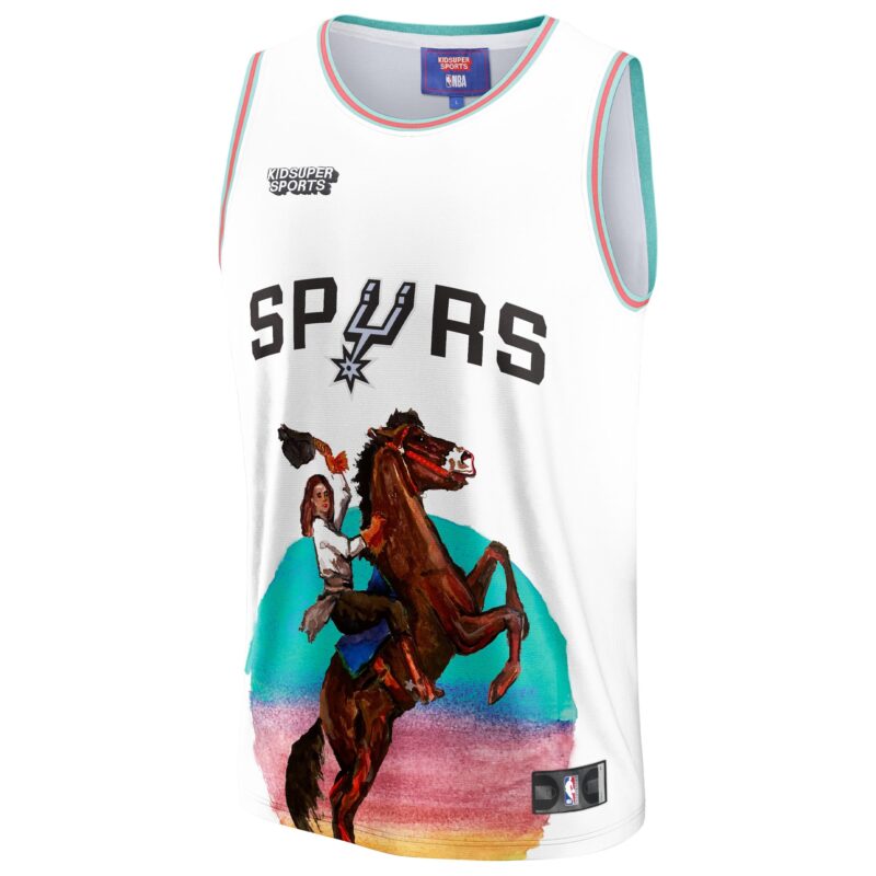 San Antonio Spurs Basketball & KidSuper Studios by Unisex Hometown Jersey - White - Image 2
