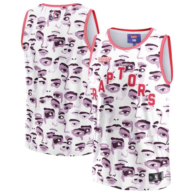 Toronto Raptors Basketball & KidSuper Studios by Unisex Hometown Jersey - White