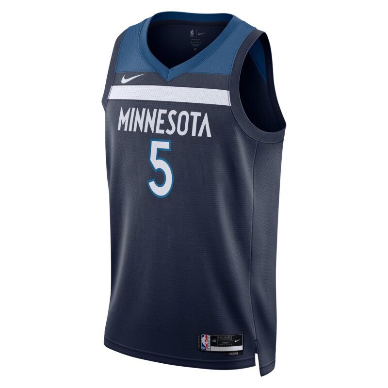 Anthony Edwards Minnesota Timberwolves Unisex Badge Swingman Jersey - Icon Edition - Navy - Image 2