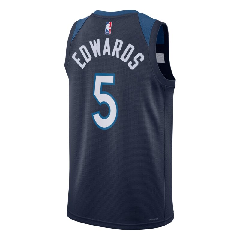 Anthony Edwards Minnesota Timberwolves Unisex Badge Swingman Jersey - Icon Edition - Navy - Image 3