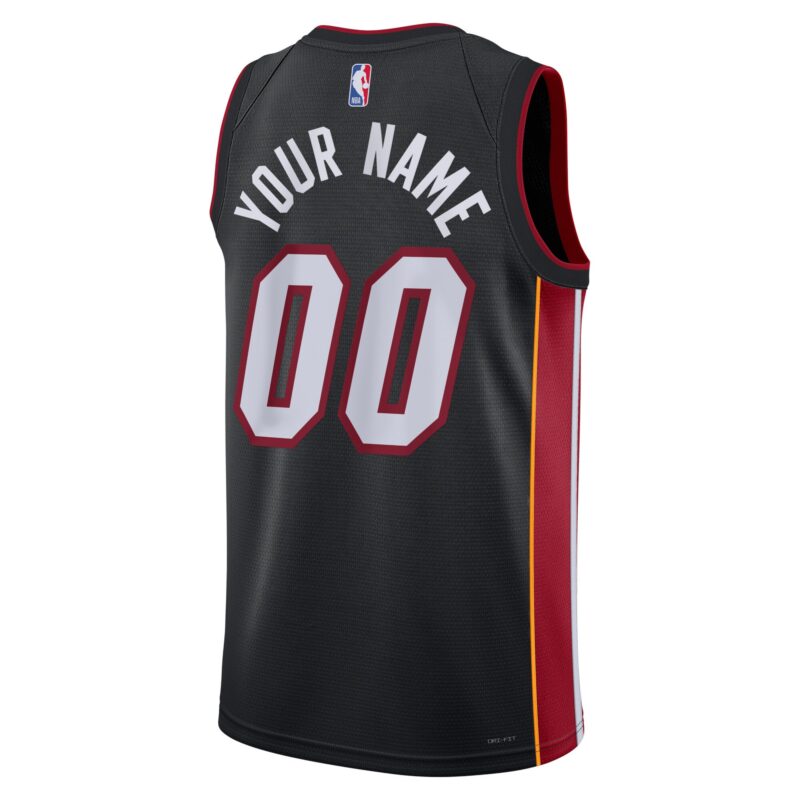 Miami Heat Unisex Swingman Custom Jersey Black - Icon Edition - Image 3