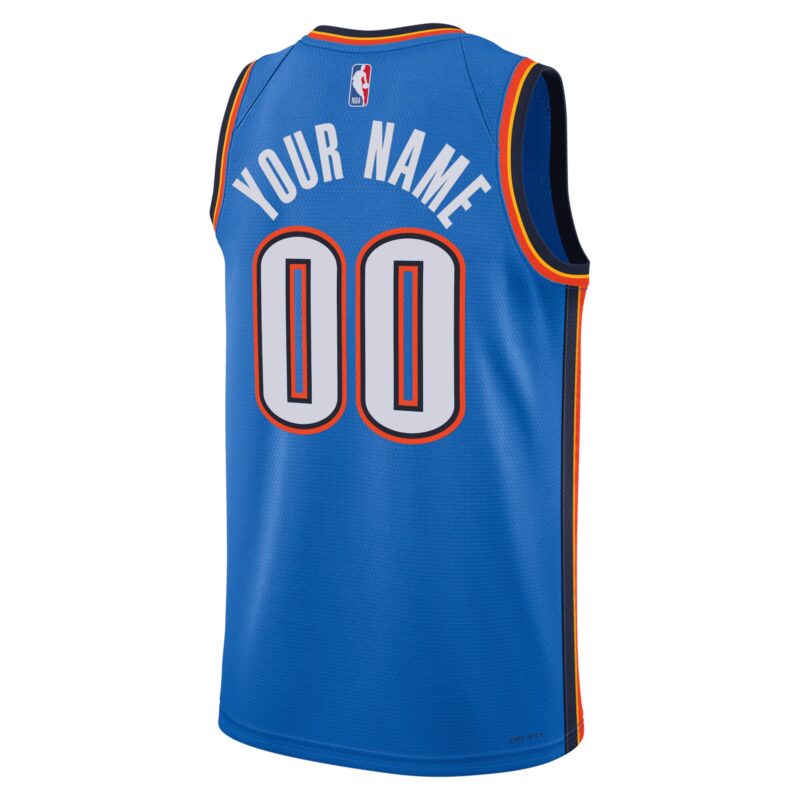 Oklahoma City Thunder Unisex Swingman Custom Jersey Blue - Icon Edition - Image 3