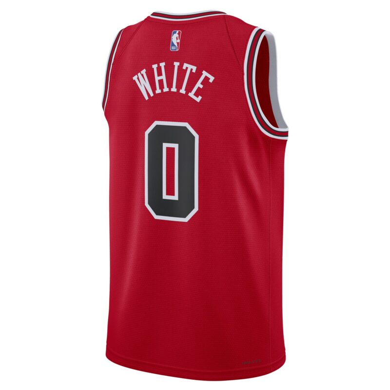 Coby White Chicago Bulls Unisex Swingman Jersey - Icon Edition - Red - Image 3