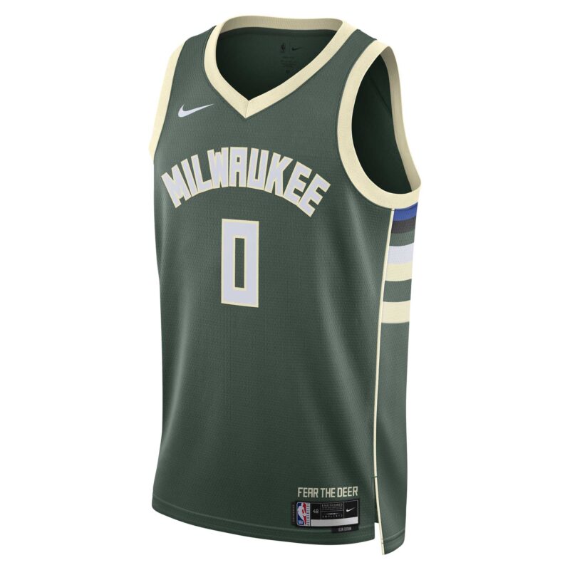 Damian Lillard Milwaukee Bucks Unisex Swingman Jersey - Icon Edition - Hunter Green - Image 2