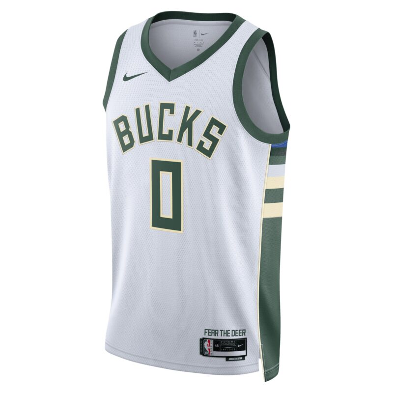 Damian Lillard Milwaukee Bucks Unisex Fear The Deer Swingman Player Jersey - Association Edition - White - Image 2